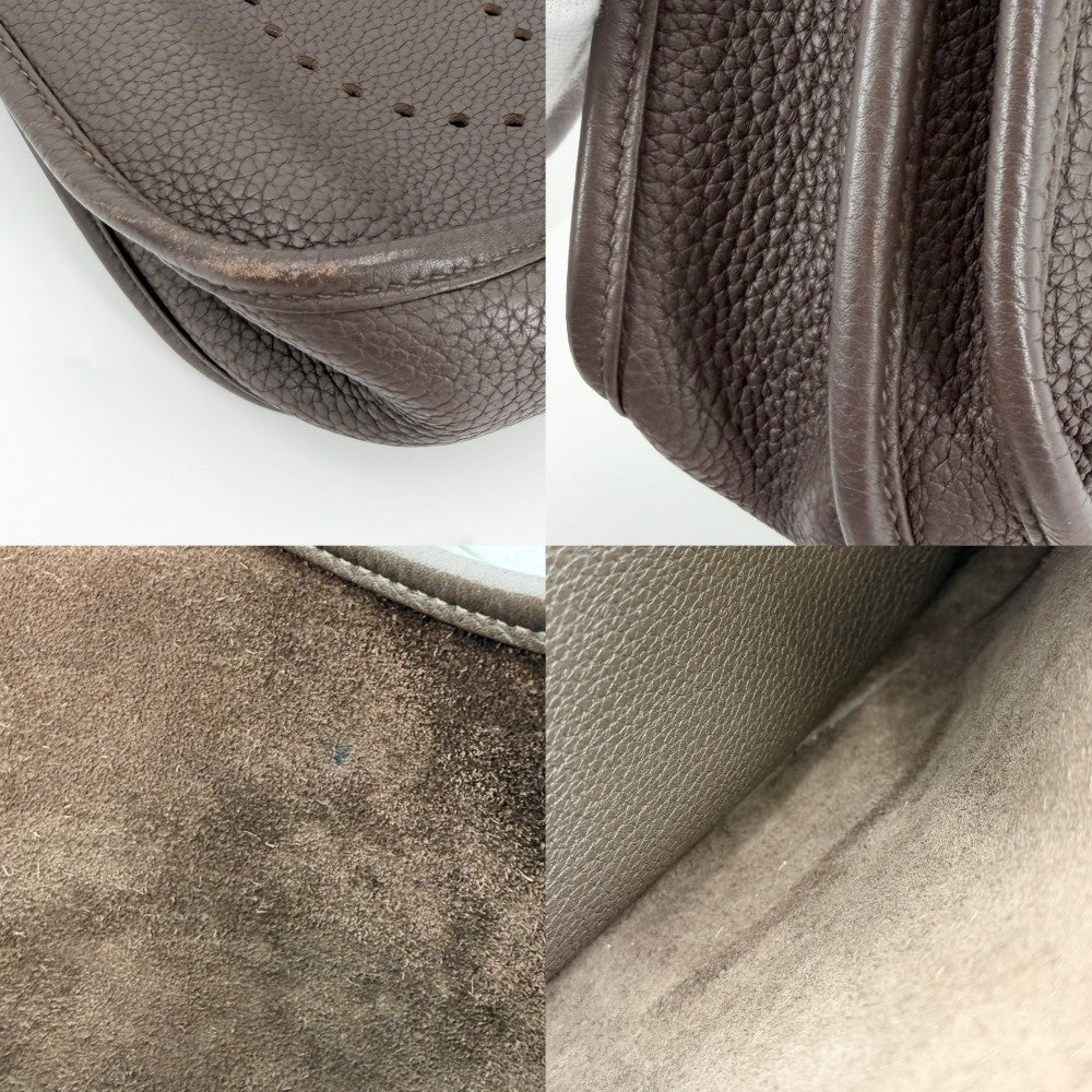 HERMES エルメス ショルダーバッグ エブリンPM 3 Evelyne □M刻印 レザー ブラウン 茶 シルバー金具 レディース 2009年【中古品】