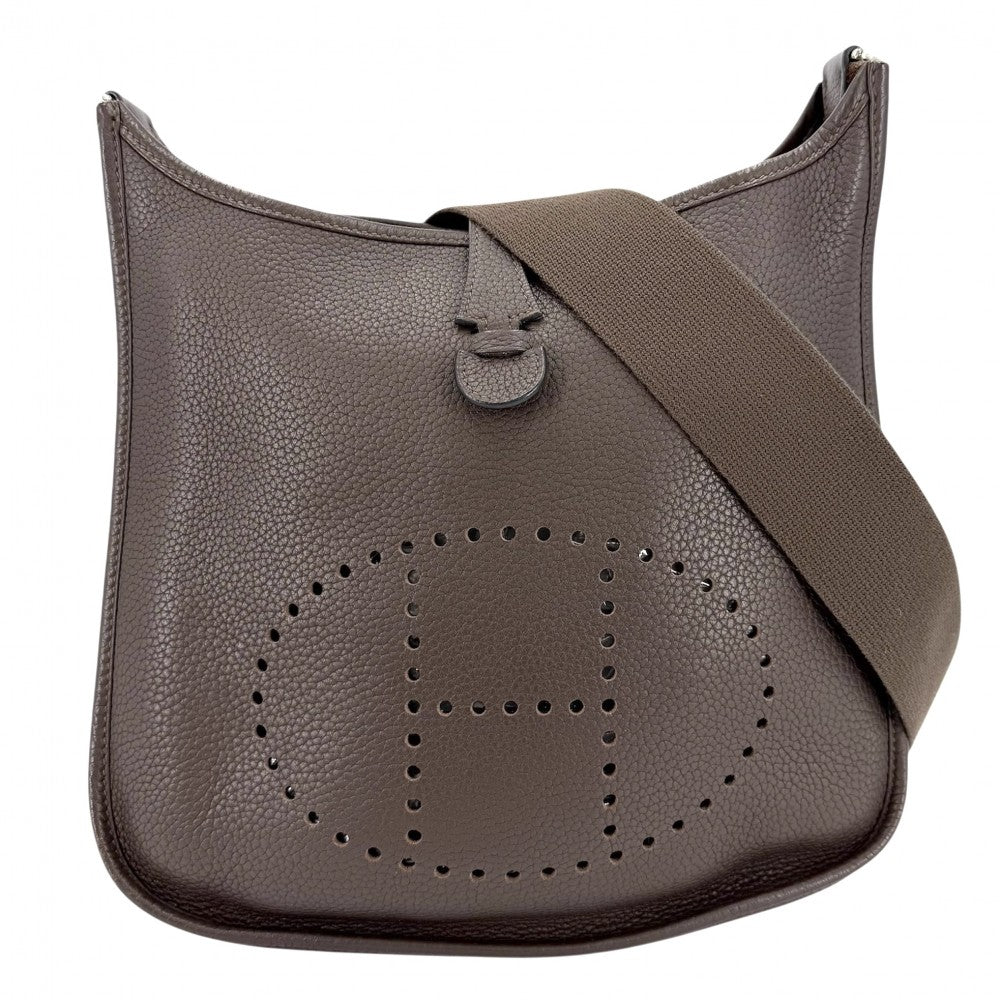 HERMES エルメス ショルダーバッグ エブリンPM 3 Evelyne □M刻印 レザー ブラウン 茶 シルバー金具 レディース 2009年【中古品】