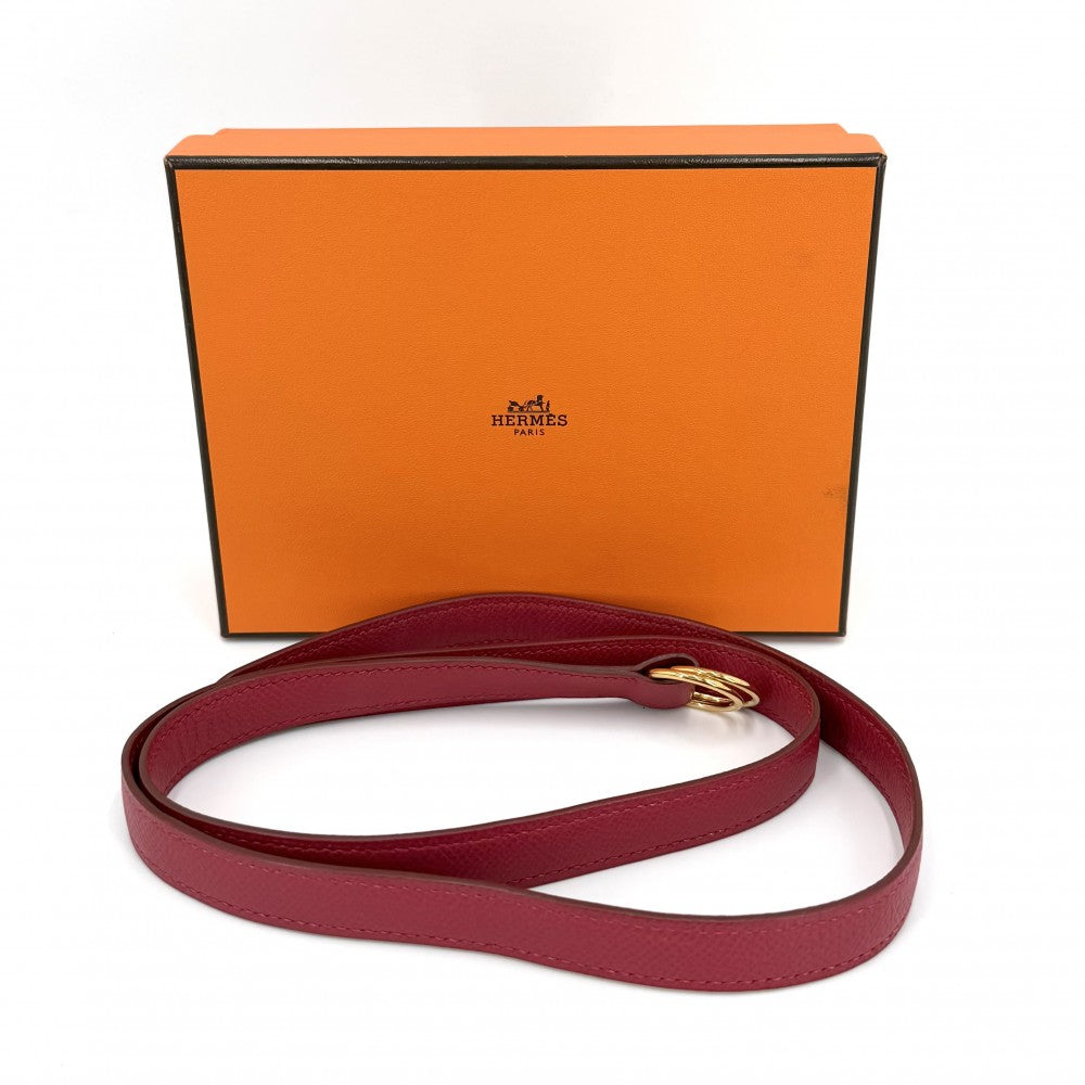 【開店SALE】 HERMES エルメス ウエストバッグ ポシェットグリーン ウエストポーチ ヴィンテージ ボディバッグ □B レザー レッド 赤 ゴールド金具 ユニセックス 1998年【中古品】