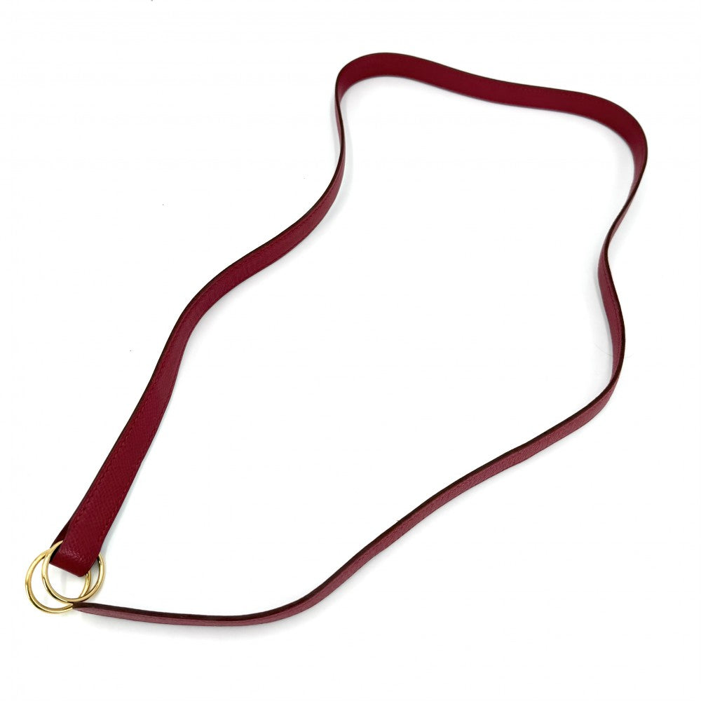 【開店SALE】 HERMES エルメス ウエストバッグ ポシェットグリーン ウエストポーチ ヴィンテージ ボディバッグ □B レザー レッド 赤 ゴールド金具 ユニセックス 1998年【中古品】