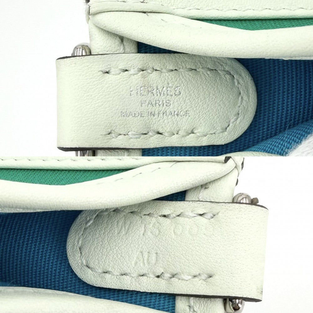HERMES エルメス ショルダーバッグ ネオエヴリンTPM Neo Evelyne グリーン W刻印 キャンバス レザー ミント ヴェールフィズ シルバー金具 レディース 2024年【中古品】