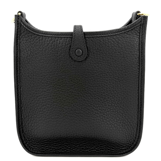 HERMES エルメス ショルダーバッグ エブリンTPM ポシェット Evelyne 小さめ W刻印 レザー ブラック 黒 ゴールド金具 レディース 2024年【中古品】
