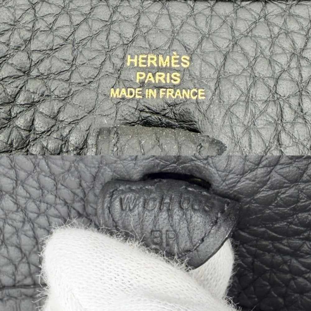 HERMES エルメス ショルダーバッグ エブリンTPM ポシェット Evelyne 小さめ W刻印 レザー ブラック 黒 ゴールド金具 レディース 2024年【中古品】