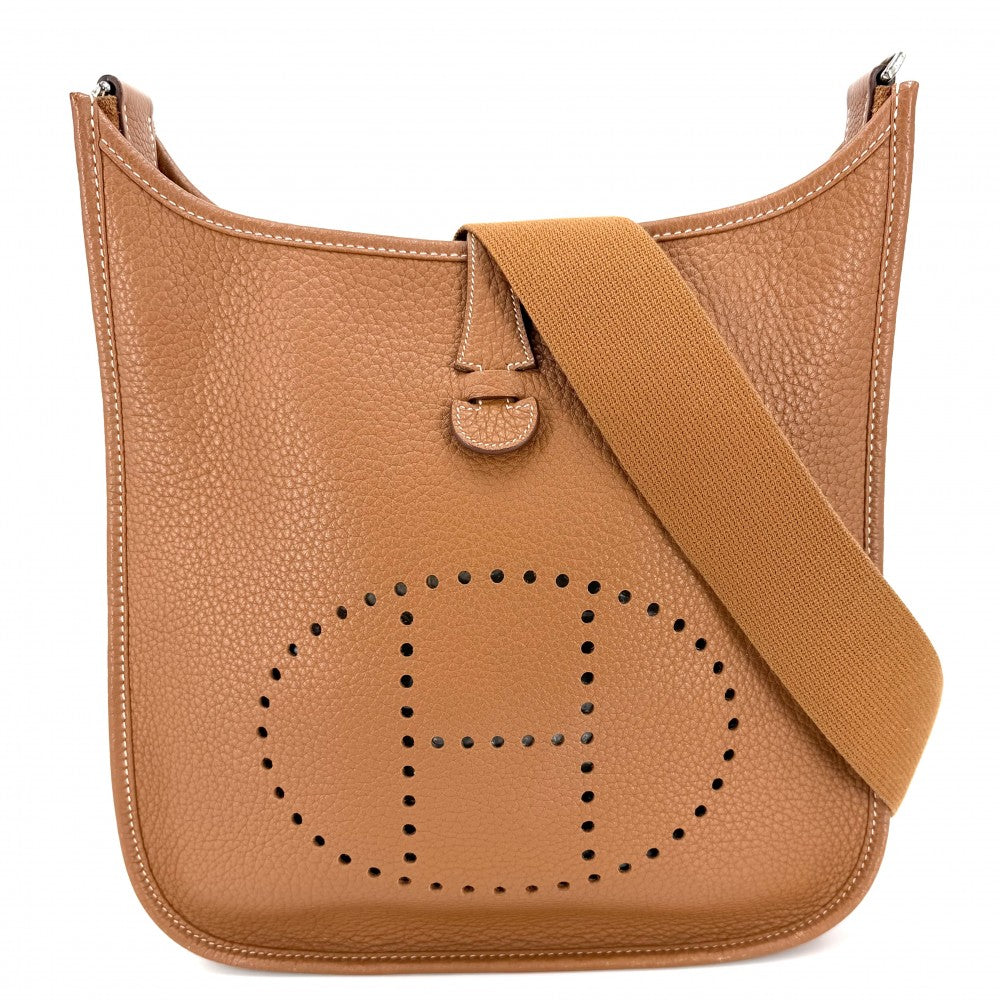 HERMES エルメス ショルダーバッグ エブリン１PM Evelyne □L刻印 レザー ブラウン 茶 シルバー金具 レディース 2008年【中古品】