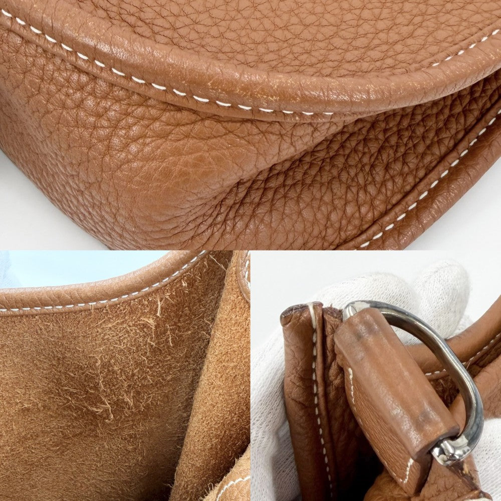 HERMES エルメス ショルダーバッグ エブリン１PM Evelyne □L刻印 レザー ブラウン 茶 シルバー金具 レディース 2008年【中古品】