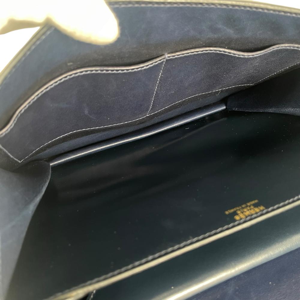 HERMES エルメス ショルダーバッグ セクアナ22 ワンショルダー ヴィンテージ ⚪︎N刻印 レザー ブルー 青 ゴールド金具 レディース 1984年【中古品】