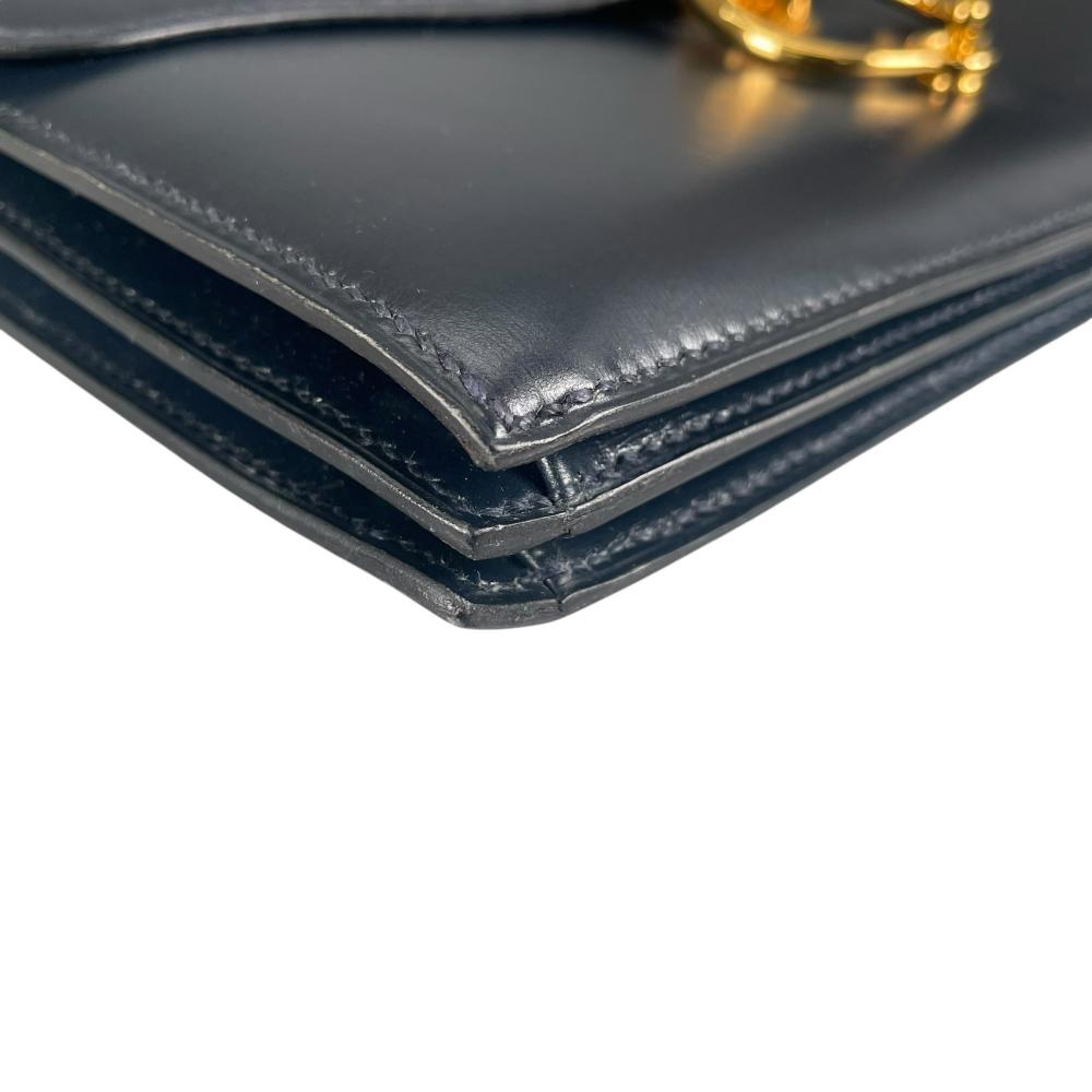 HERMES エルメス ショルダーバッグ セクアナ22 ワンショルダー ヴィンテージ ⚪︎N刻印 レザー ブルー 青 ゴールド金具 レディース 1984年【中古品】
