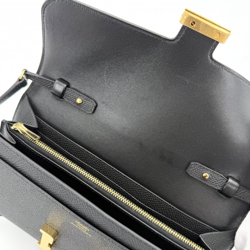 HERMES エルメス ショルダーバッグ コンスタンスロング　トゥーゴー ショルダーウォレット ロングウォレット 長財布 K刻印 ヴォーエプソン ブラック 黒 ゴールド金具 レディース 2025年【中古品】