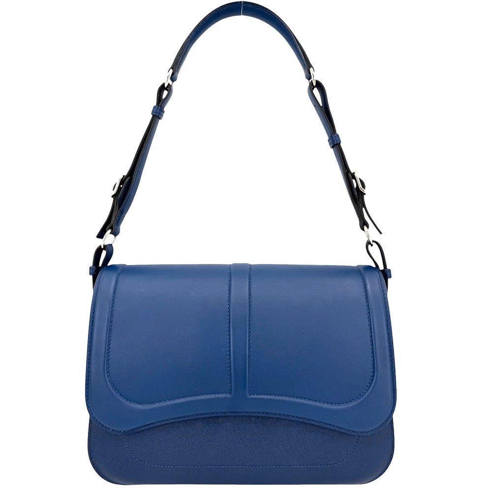 HERMES エルメス ショルダーバッグ ハーネス X刻印 スイフト エプソン ブルー 青 シルバー金具 レディース 2016年【中古品】
