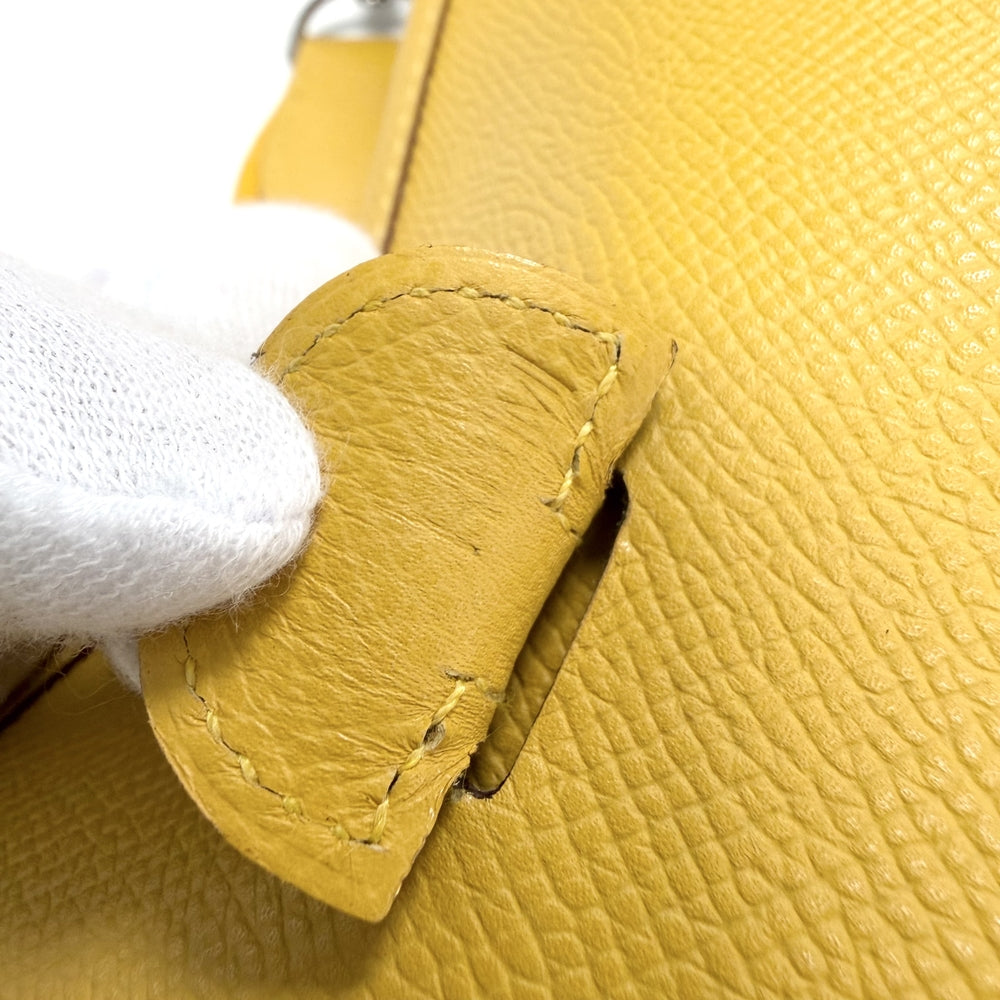 HERMES エルメス ショルダーバッグ エヴリン1GM Evelyne かばん 鞄 □M刻印 レザー イエロー シルバー金具 レディース 2009年【中古品】