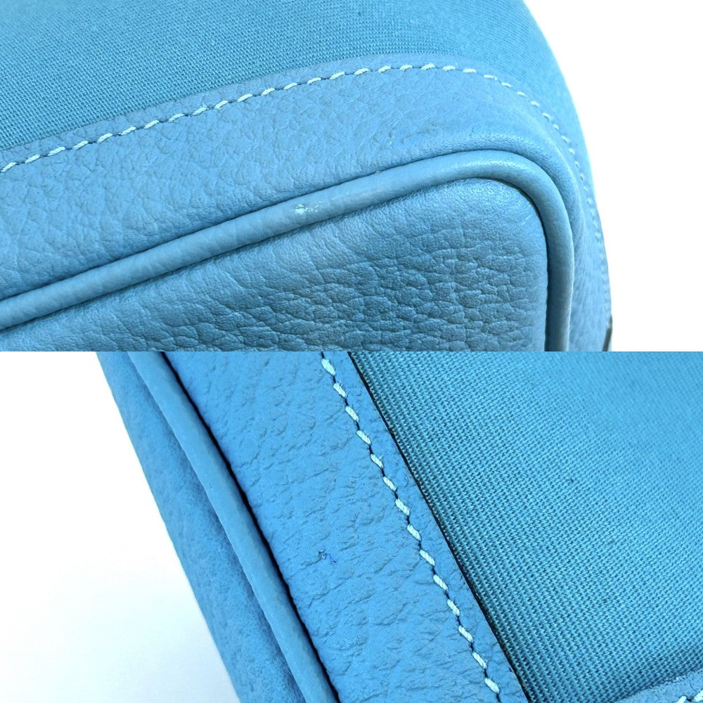 HERMES エルメス ハンドバッグ ガーデンパーティPM トートバッグ 鞄 かばん D刻印 ネゴンダ トワルオフィシェ ブルー系 シルバー金具 レディース 2019年【中古品】