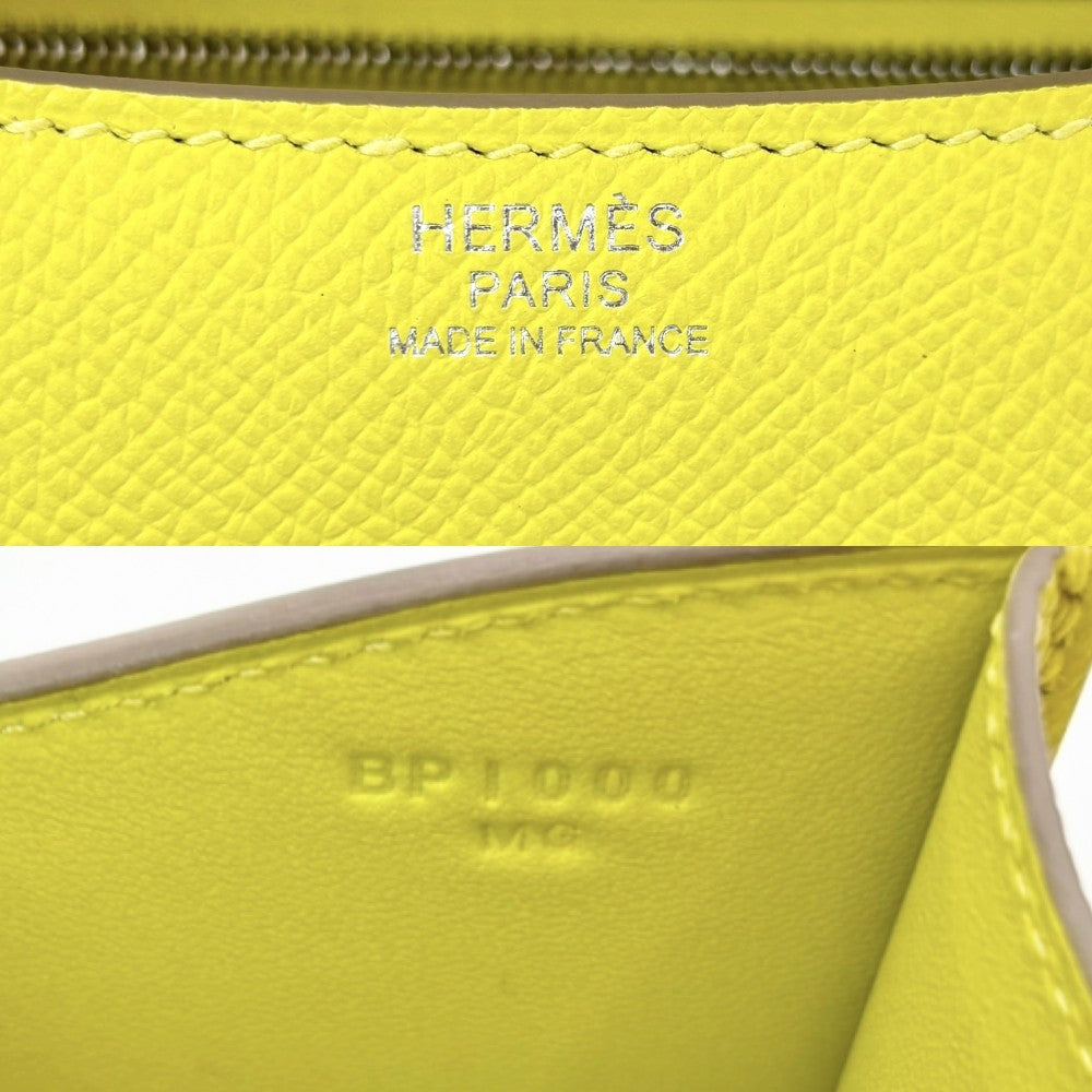 HERMES エルメス ショルダーバッグ コンスタンス24 ポシェット かばん 鞄 B刻印 ヴォーエプソン イエロー シルバー金具 レディース 2023年【中古品】