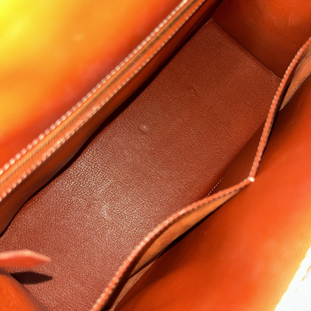 HERMES エルメス ハンドバッグ ケリー32 外縫い レザー 鞄 かばん 〇X ボックスカーフ ブラウン 茶 ゴールド金具 レディース 1994年【中古品】