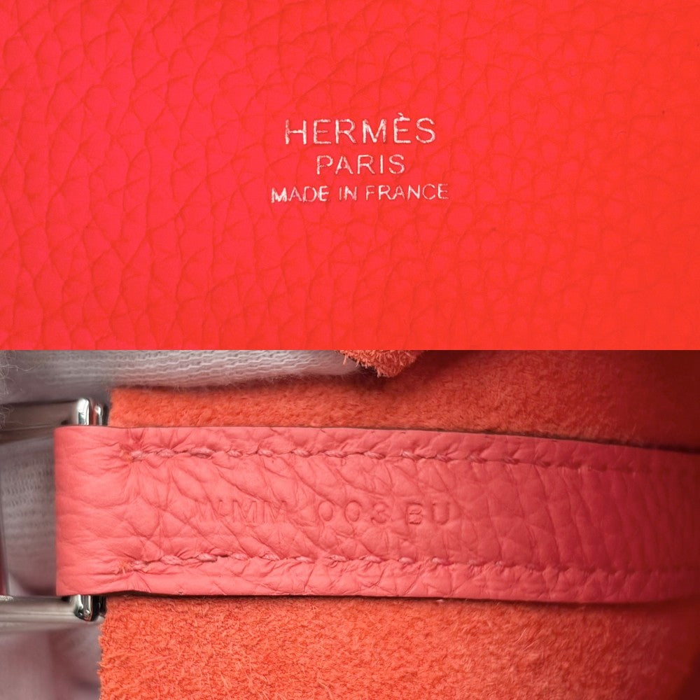 HERMES エルメス ハンドバッグ ピコタンロックPM 鞄 かばん W トリヨン レッド系 シルバー金具 レディース 2024年【中古品】