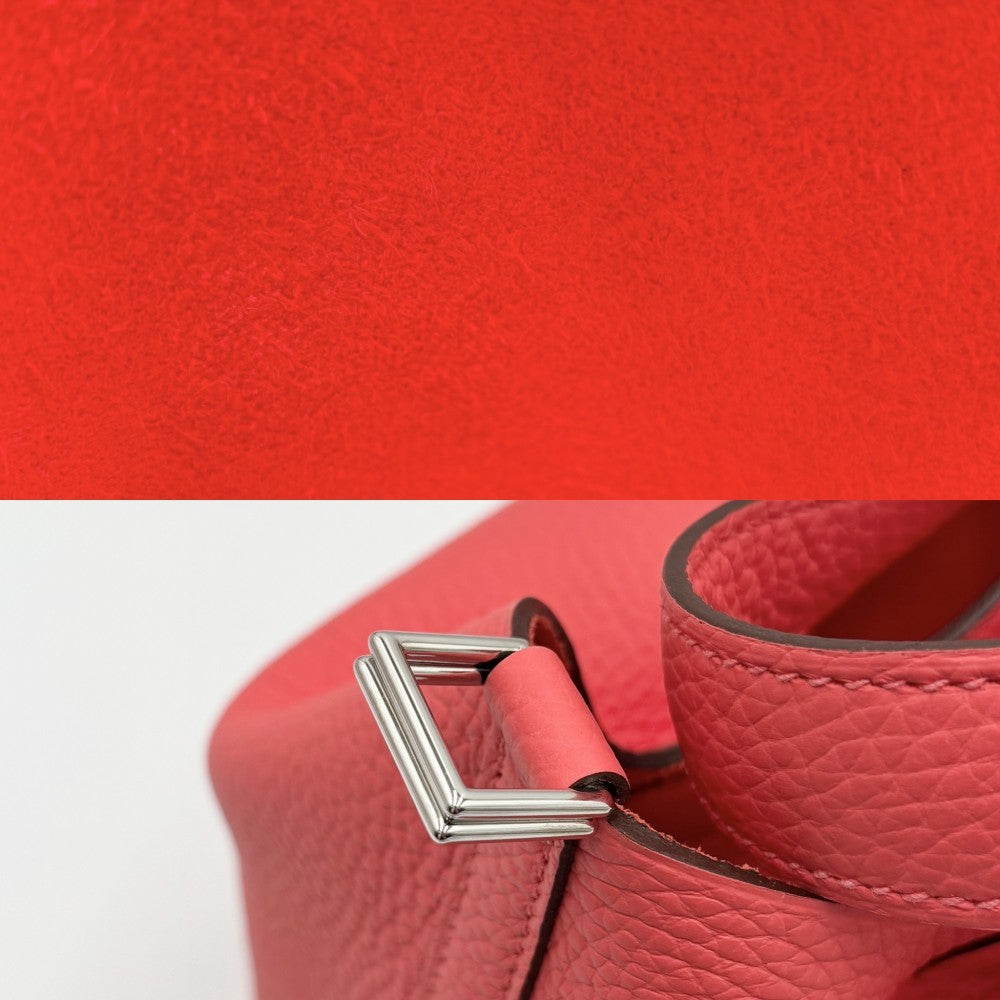 HERMES エルメス ハンドバッグ ピコタンロックPM 鞄 かばん W トリヨン レッド系 シルバー金具 レディース 2024年【中古品】