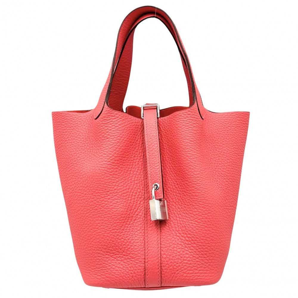 HERMES エルメス ハンドバッグ ピコタンロックPM 鞄 かばん W トリヨン レッド系 シルバー金具 レディース 2024年【中古品】