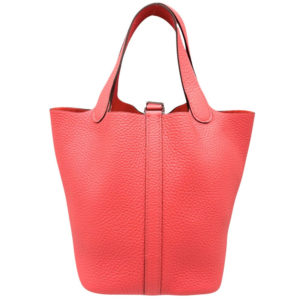 HERMES エルメス ハンドバッグ ピコタンロックPM 鞄 かばん W トリヨン レッド系 シルバー金具 レディース 2024年【中古品】