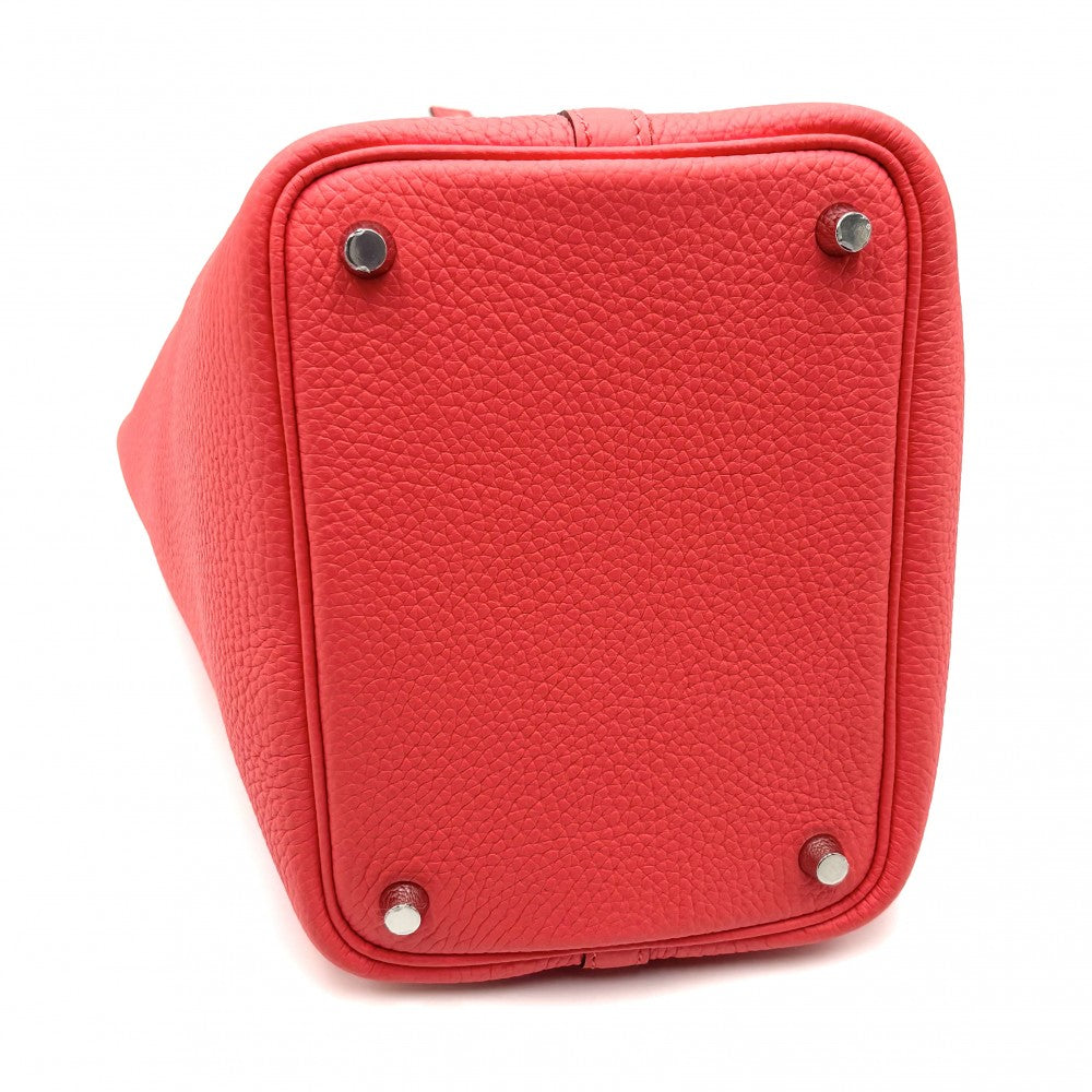 HERMES エルメス ハンドバッグ ピコタンロックPM 鞄 かばん W トリヨン レッド系 シルバー金具 レディース 2024年【中古品】