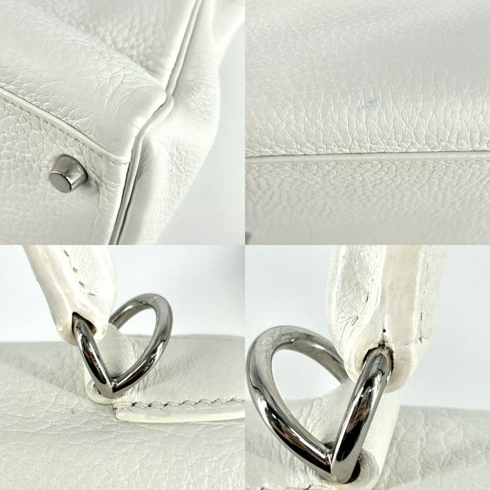 【開店SALE】 HERMES エルメス 2WAY ケリー28 ハンドバッグ ショルダーバッグ 内縫い □K刻印 トリヨンクレマンス ホワイト 白 シルバー金具 レディース 2007年【中古品】