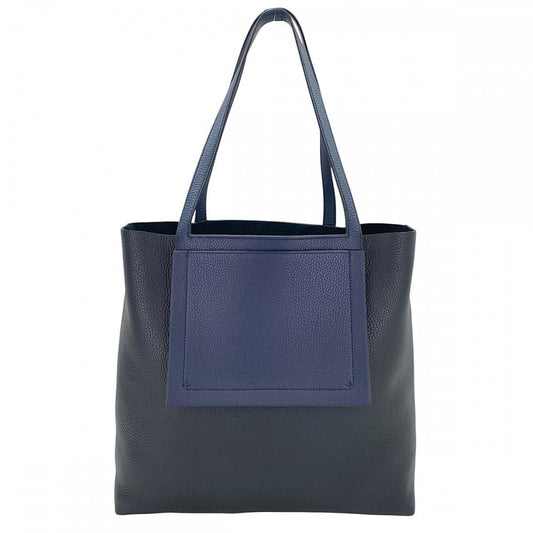 【開店SALE】 HERMES エルメス トートバッグ カバセリエ46 ハンドバッグ 大容量 Z刻印 レザー ネイビー 紺 ブラック 黒 ユニセックス【中古品】