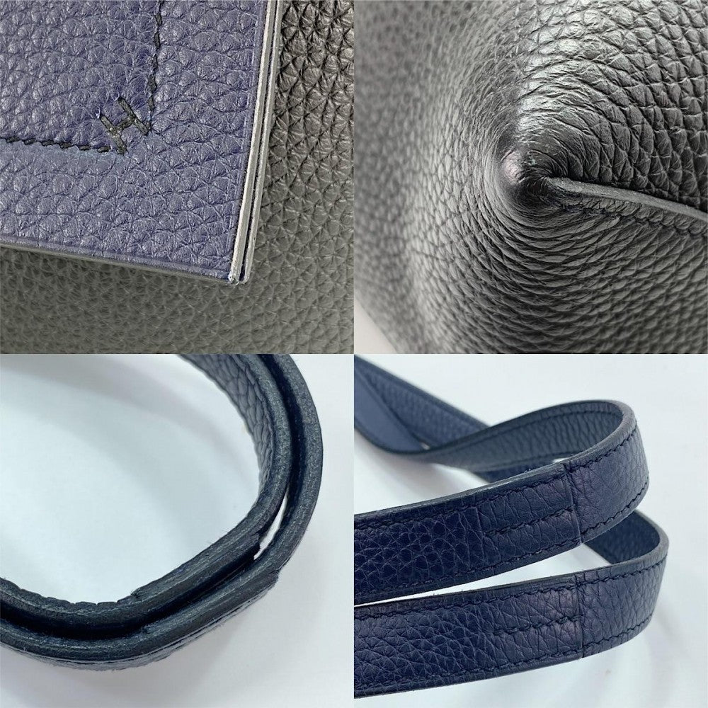 HERMES エルメス トートバッグ カバセリエ46 ハンドバッグ 大容量 Z刻印 レザー ネイビー 紺 ブラック 黒 ユニセックス【中古品】