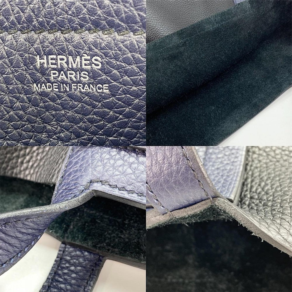 HERMES エルメス トートバッグ カバセリエ46 ハンドバッグ 大容量 Z刻印 レザー ネイビー 紺 ブラック 黒 ユニセックス【中古品】