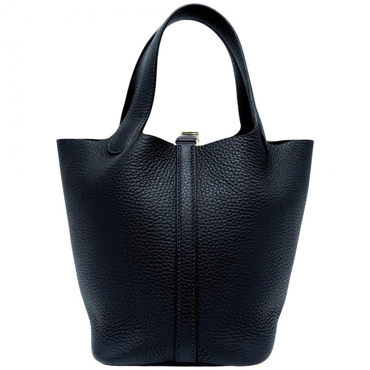 HERMES エルメス ハンドバッグ ピコタンロックPM B刻印 トリヨンクレマンス ネイビーブラック系 ゴールド金具 レディース 2023年【中古品】