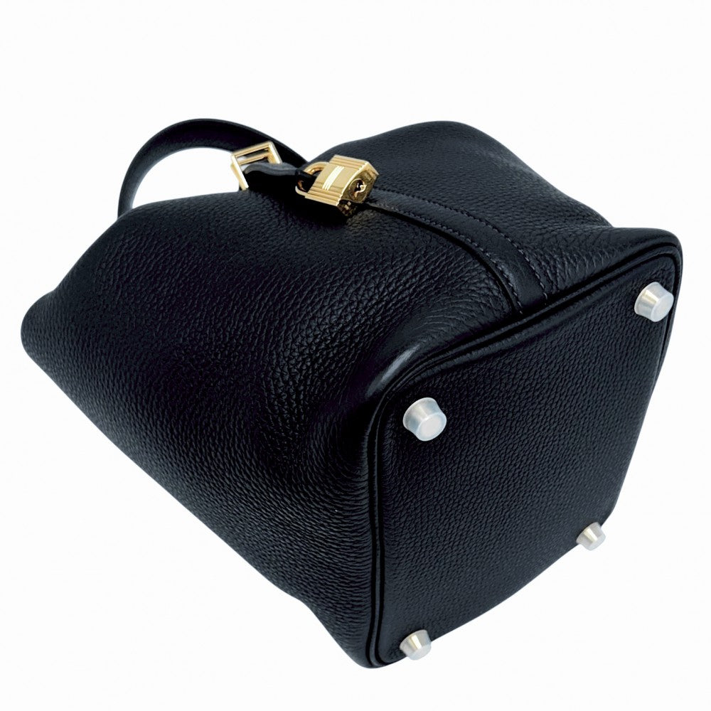HERMES エルメス ハンドバッグ ピコタンロックPM B刻印 トリヨンクレマンス ネイビーブラック系 ゴールド金具 レディース 2023年【中古品】