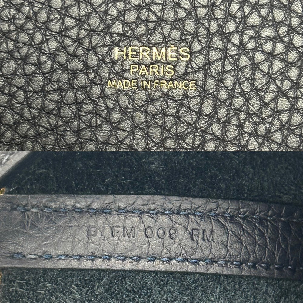 HERMES エルメス ハンドバッグ ピコタンロックPM B刻印 トリヨンクレマンス ネイビーブラック系 ゴールド金具 レディース 2023年【中古品】