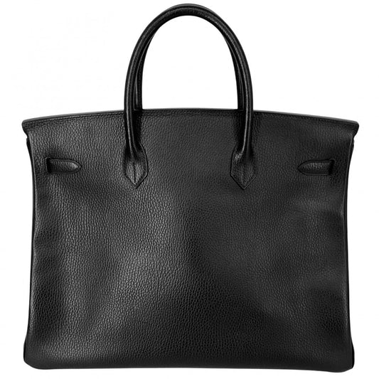 HERMES エルメス ハンドバッグ バーキン40 内縫い メンズ レディース 鞄 かばん 〇W刻印 レザー ブラック 黒 ゴールド金具 ユニセックス 1993年【中古品】