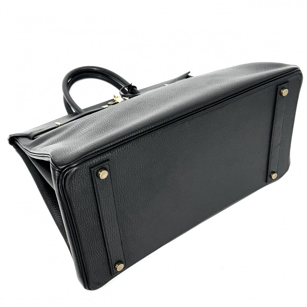 HERMES エルメス ハンドバッグ バーキン40 内縫い メンズ レディース 鞄 かばん 〇W刻印 レザー ブラック 黒 ゴールド金具 ユニセックス 1993年【中古品】