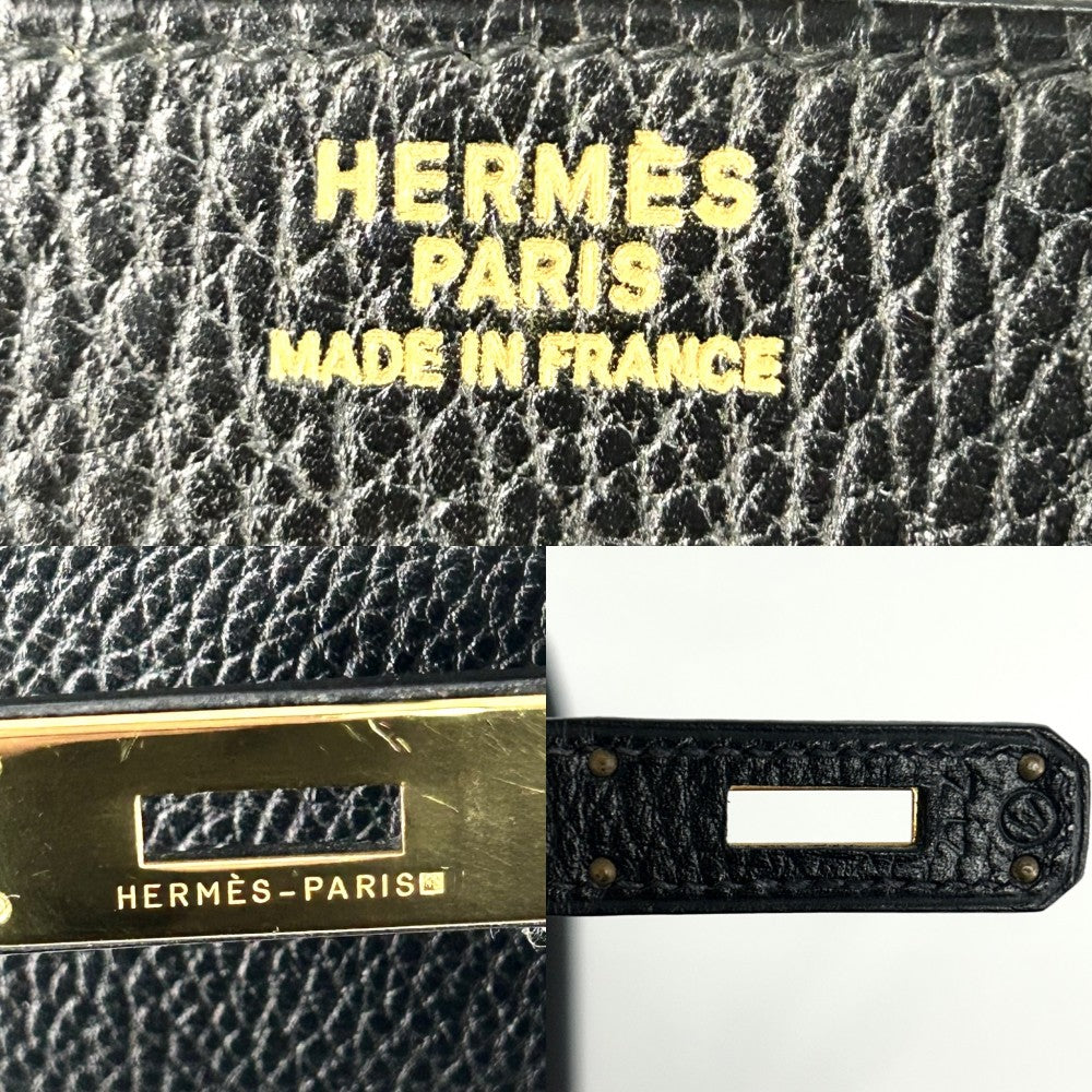 HERMES エルメス ハンドバッグ バーキン40 内縫い メンズ レディース 鞄 かばん 〇W刻印 レザー ブラック 黒 ゴールド金具 ユニセックス 1993年【中古品】