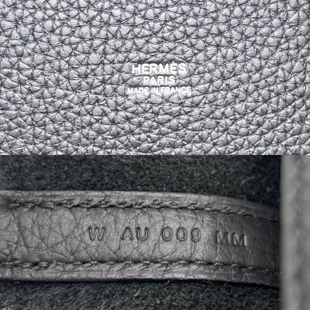 HERMES エルメス ハンドバッグ ピコタンロックMM W刻印 レザー ブラック 黒 シルバー金具 レディース 2024年【中古品】