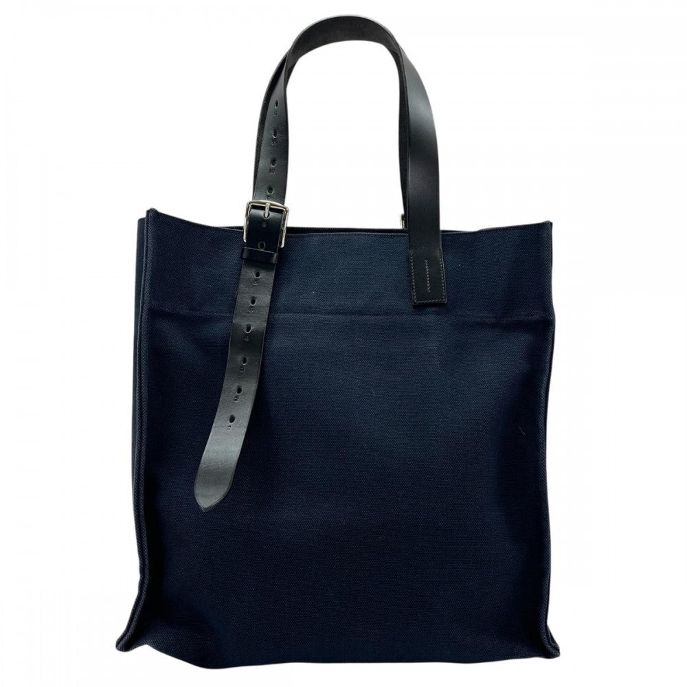 HERMES エルメス トートバッグ エトリヴィエール・ショッピング T刻印 ネイビー 紺 ブラック 黒 シルバー金具 メンズ【中古品】