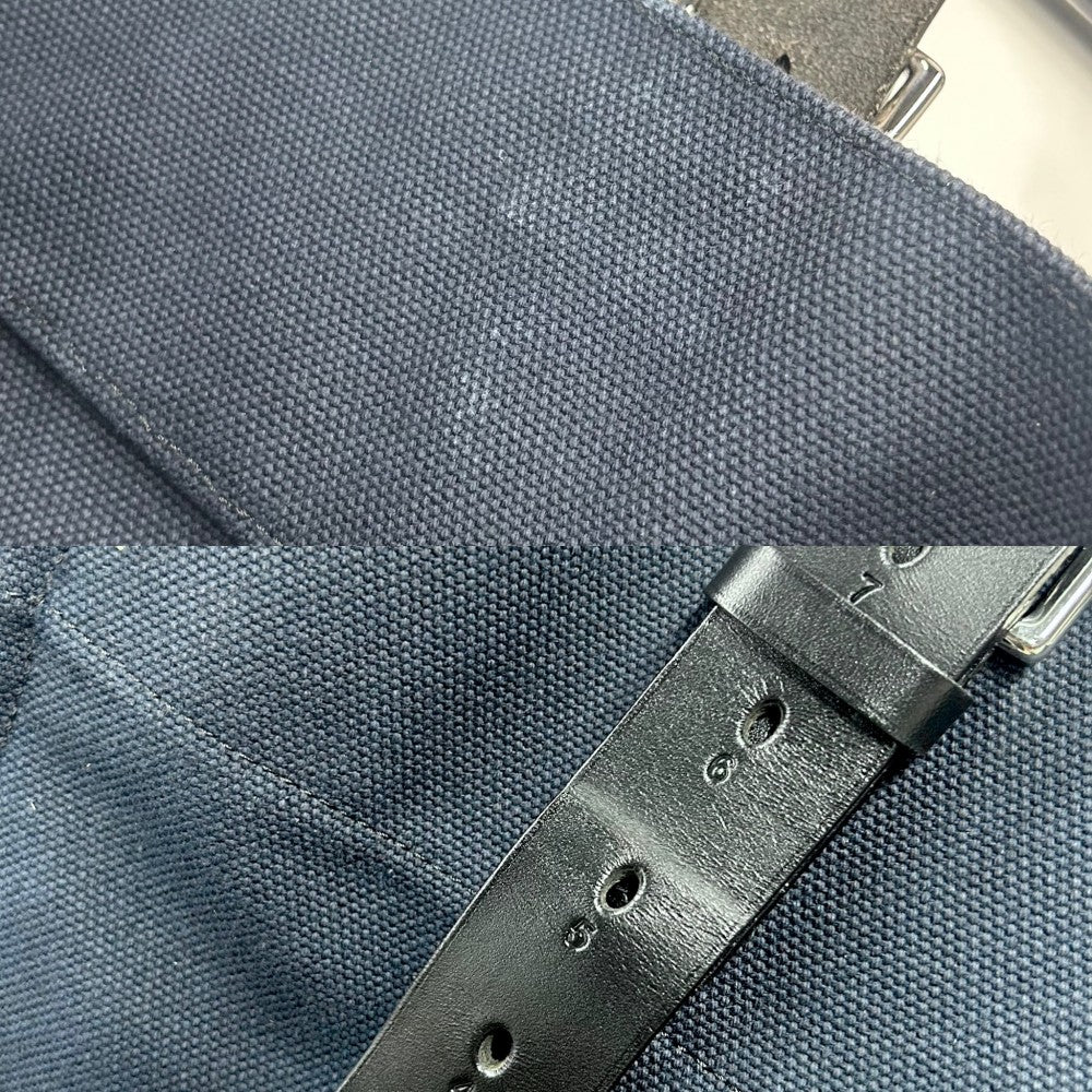 HERMES エルメス トートバッグ エトリヴィエール・ショッピング T刻印 ネイビー 紺 ブラック 黒 シルバー金具 メンズ【中古品】