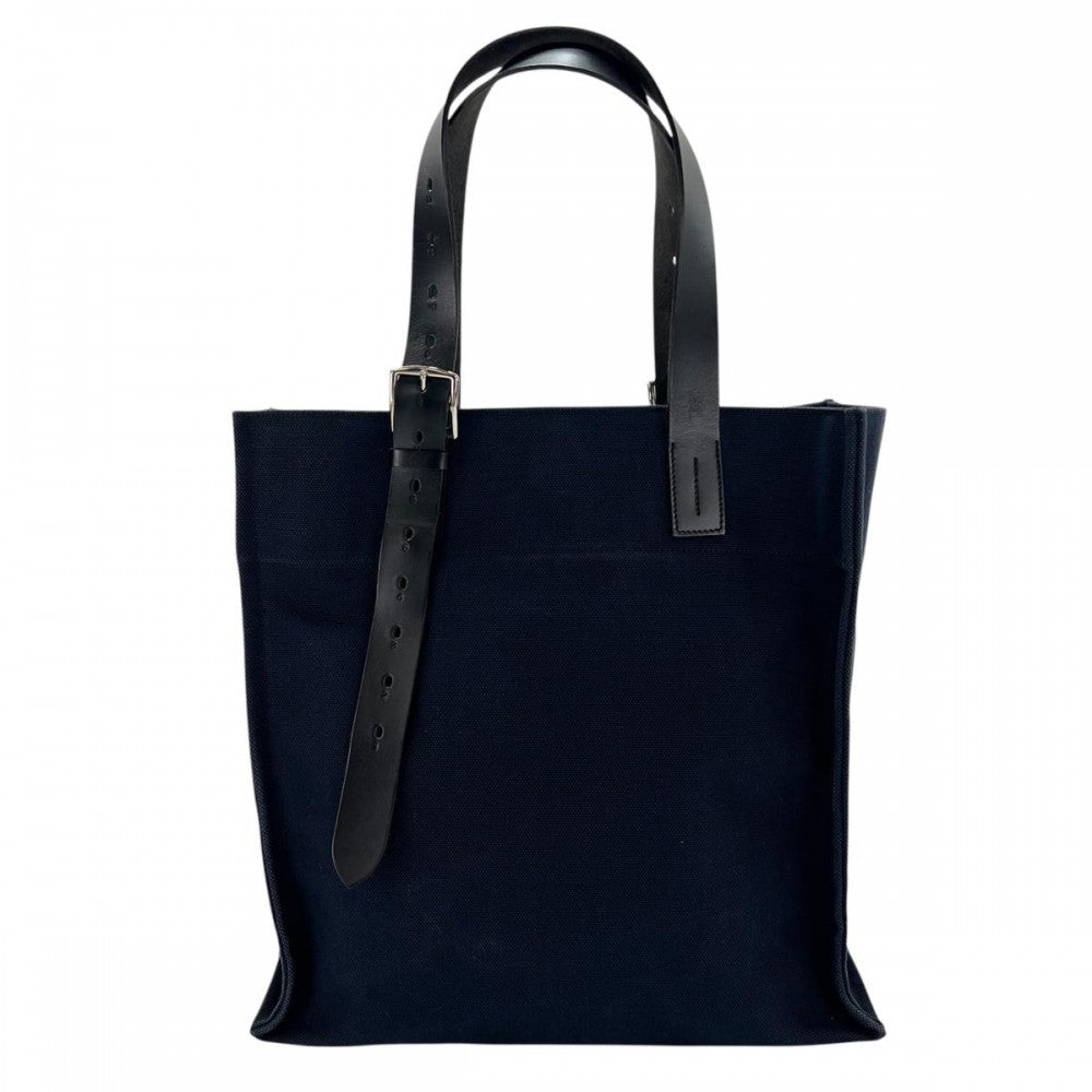 HERMES エルメス トートバッグ エトリヴィエール・ショッピング T刻印 ネイビー 紺 ブラック 黒 シルバー金具 メンズ【中古品】