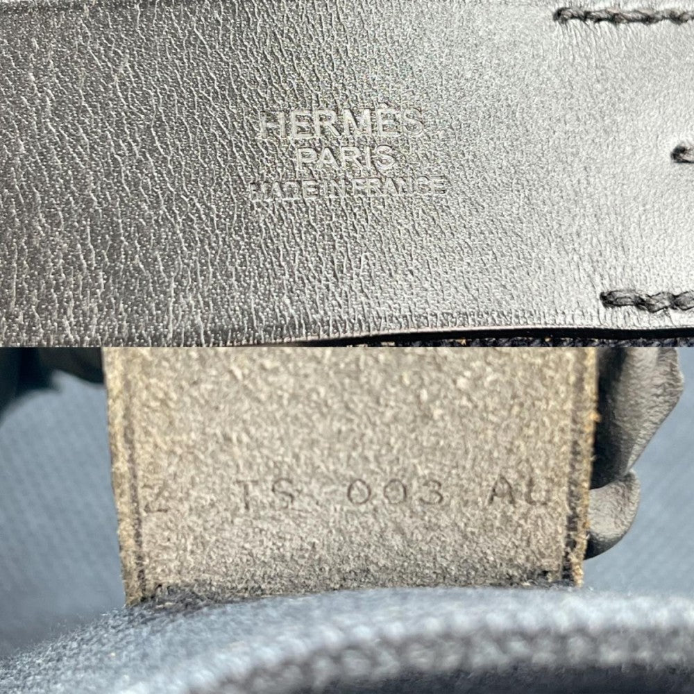HERMES エルメス トートバッグ エトリヴィエール・ショッピング T刻印 ネイビー 紺 ブラック 黒 シルバー金具 メンズ【中古品】