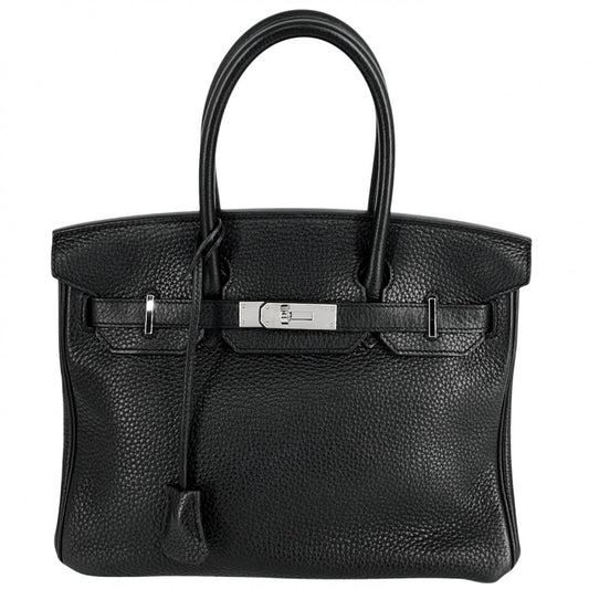 【開店SALE】 HERMES エルメス ハンドバッグ バーキン30 内縫い かばん T刻印 レザー ブラック 黒 シルバー金具 レディース 2015年【中古品】