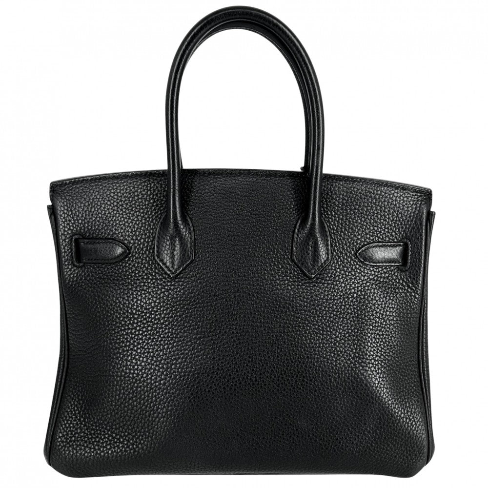 【開店SALE】 HERMES エルメス ハンドバッグ バーキン30 内縫い かばん T刻印 レザー ブラック 黒 シルバー金具 レディース 2015年【中古品】