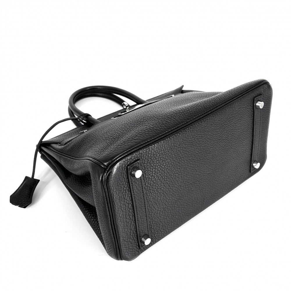 【開店SALE】 HERMES エルメス ハンドバッグ バーキン30 内縫い かばん T刻印 レザー ブラック 黒 シルバー金具 レディース 2015年【中古品】