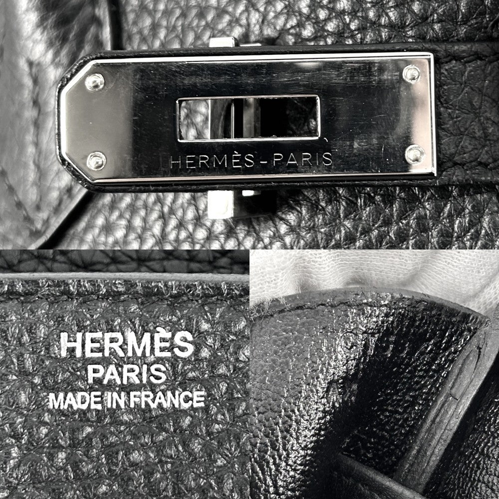 【開店SALE】 HERMES エルメス ハンドバッグ バーキン30 内縫い かばん T刻印 レザー ブラック 黒 シルバー金具 レディース 2015年【中古品】