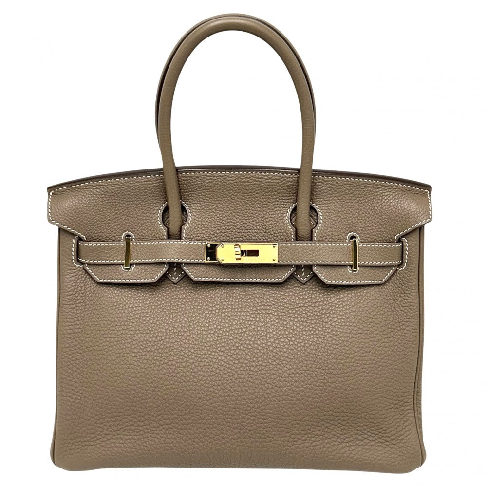 【開店SALE】 HERMES エルメス ハンドバッグ バーキン30 内縫い ブラウン □N刻印 トゴ エトゥープ ゴールド金具 レディース 2010年【中古品】