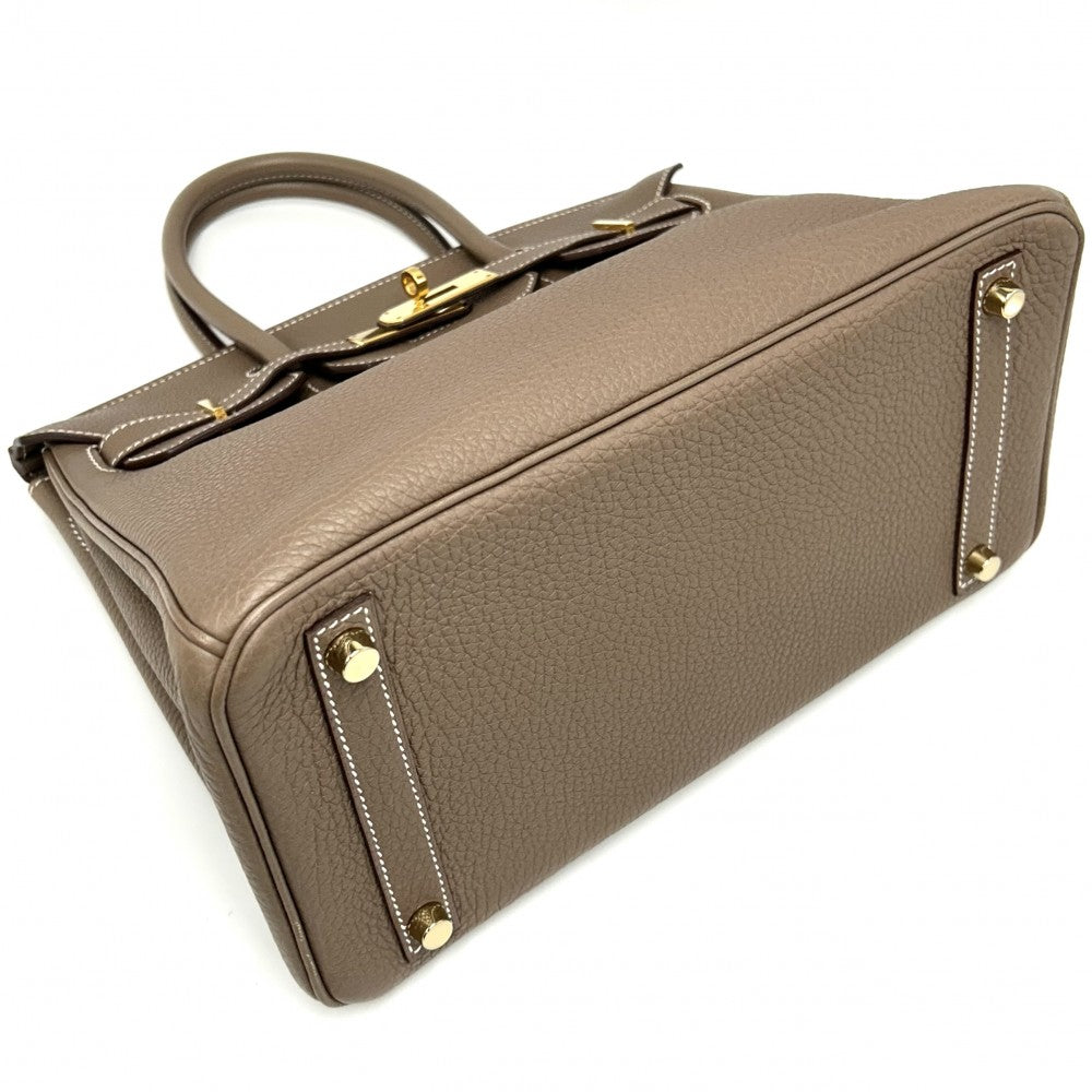 HERMES エルメス ハンドバッグ バーキン30 内縫い ブラウン □N刻印 トゴ エトゥープ ゴールド金具 レディース 2010年【中古品】