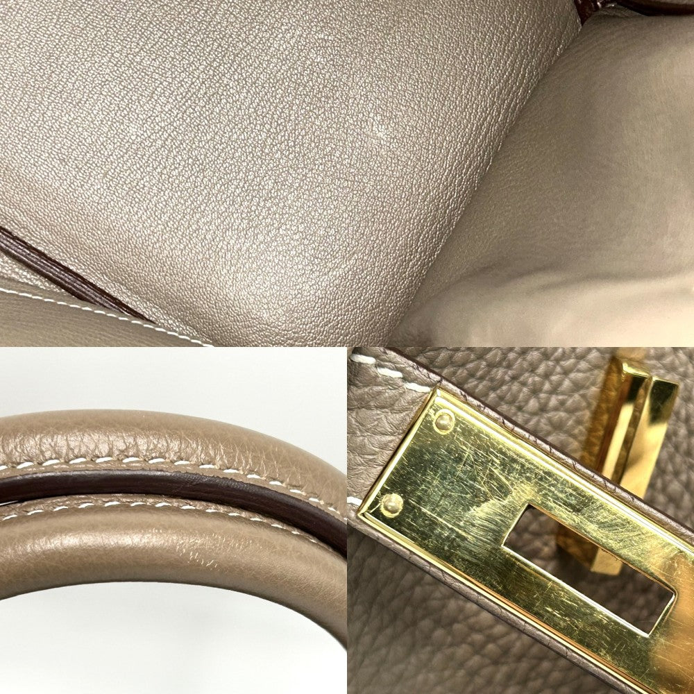 【開店SALE】 HERMES エルメス ハンドバッグ バーキン30 内縫い ブラウン □N刻印 トゴ エトゥープ ゴールド金具 レディース 2010年【中古品】
