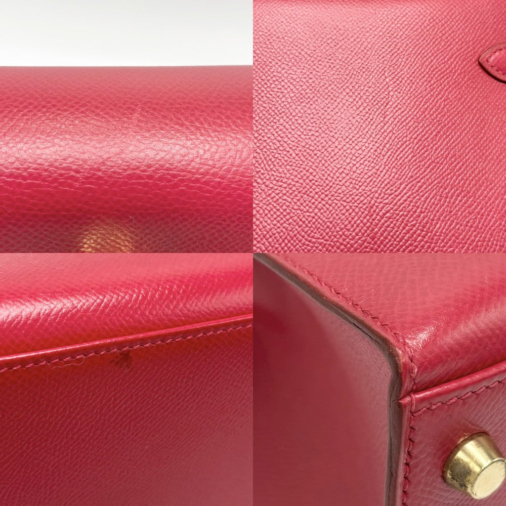 HERMES エルメス ハンドバッグ ケリー32 外縫い □D刻印 レザー レッド 赤 ゴールド金具 レディース 2000年【中古品】