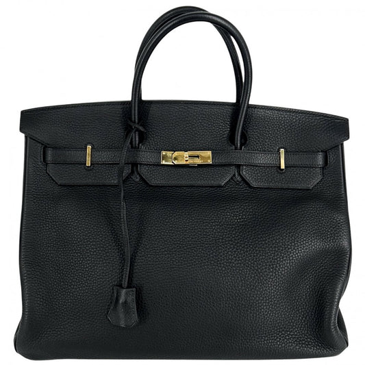 HERMES エルメス ハンドバッグ バーキン40 内縫い メンズ レディース 鞄 かばん □G刻印 レザー ブラック 黒 ゴールド金具 ユニセックス 2003年【中古品】