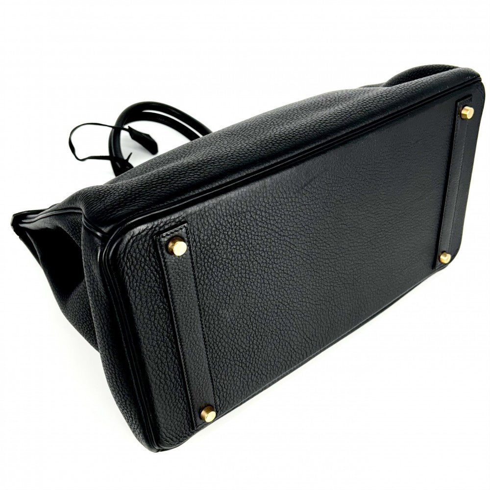 HERMES エルメス ハンドバッグ バーキン40 内縫い メンズ レディース 鞄 かばん □G刻印 レザー ブラック 黒 ゴールド金具 ユニセックス 2003年【中古品】