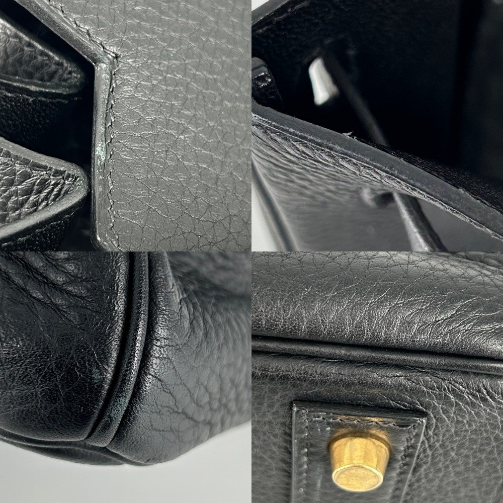HERMES エルメス ハンドバッグ バーキン40 内縫い メンズ レディース 鞄 かばん □G刻印 レザー ブラック 黒 ゴールド金具 ユニセックス 2003年【中古品】