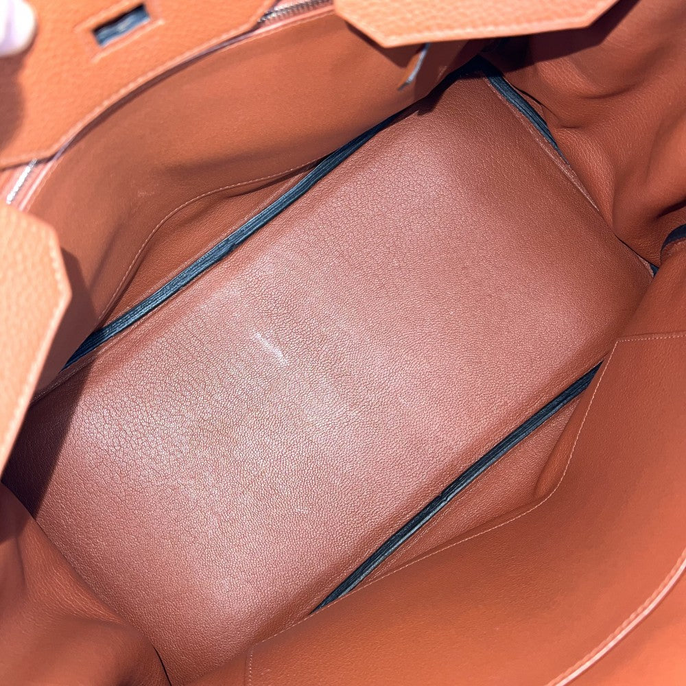 HERMES エルメス ハンドバッグ バーキン35 内縫い 本革 A4対応 鞄 かばん X刻印 トゴ オレンジブラウン系 シルバー金具 レディース 2016年【中古品】