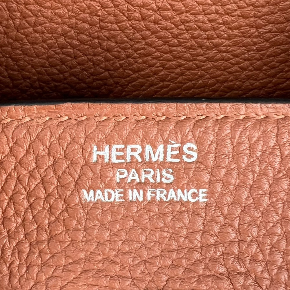 HERMES エルメス ハンドバッグ バーキン35 内縫い 本革 A4対応 鞄 かばん X刻印 トゴ オレンジブラウン系 シルバー金具 レディース 2016年【中古品】